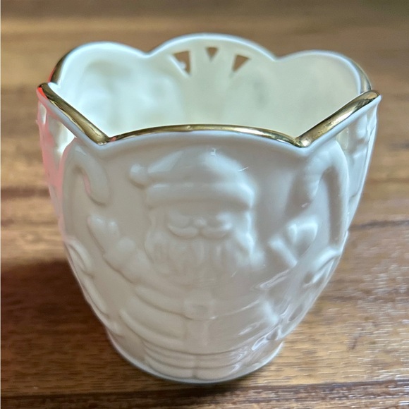 Lenox~ White/Gold • Merry Lights Snowman Votive Tea Light Ceramic Candle • New - Picture 3 of 12